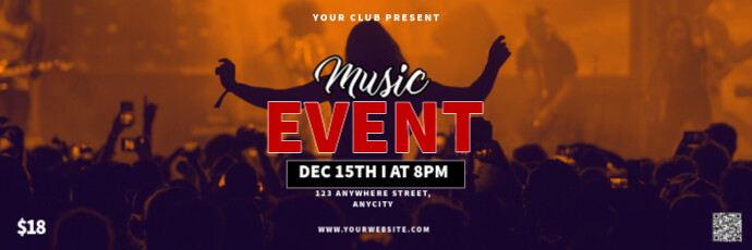 Purple 3d Music Event Tajuk Twitter template