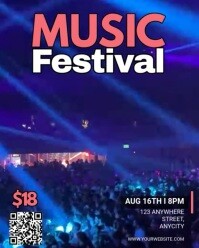 Purple 3d Music Festival Instagram Portrait template