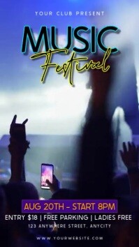 Purple 3d Music Festival Instagram Reel template