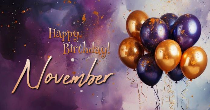 Purple 3d October Birthday Celebration Facebook Shared Image Template ...