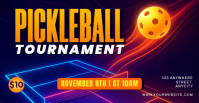 Purple 3d Pickleball Tournament Sampul Acara Facebook template