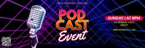 Purple 3d Podcast Event Tajuk Twitter Twitter-header template