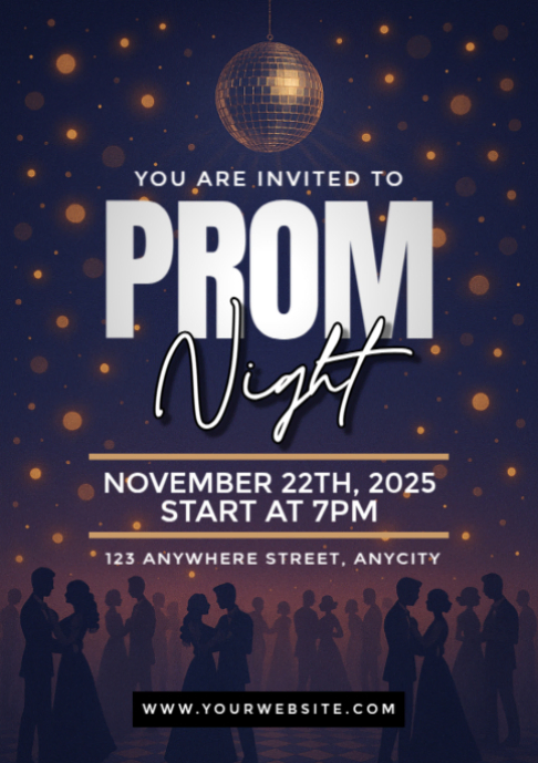 Purple 3d Prom Night A2 Template | PosterMyWall