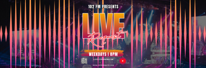 Purple 3d Radio Show Tajuk Twitter template