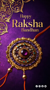 Purple 3d Raksha Bandhan Instagram Story Instagram-Story template