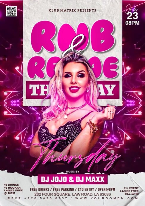 Purple 3d Rnb & Regae A4 Template | PosterMyWall