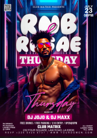 Purple 3d Rnb Regae Thursday  A4 template