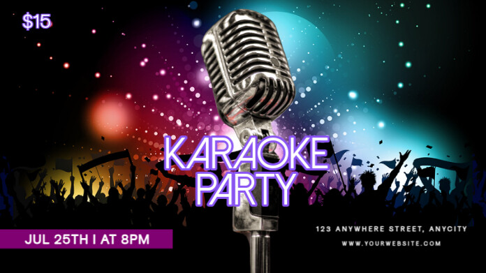 Purple 3d Singing Party Pos Twitter template