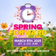 Purple 3d Spring Forward Pos Instagram template