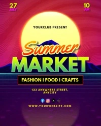 Purple 3d Summer Market Instagram Portrait template