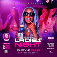 Purple 3d Sunday Takeover Ladies Night Party  Instagram Post template