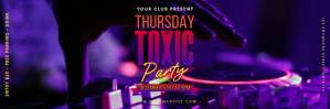 Purple 3d Toxic Party Tajuk Twitter Twitter-header template