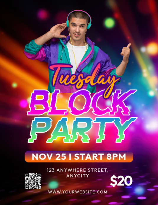 Black Block Party Flyers Template | PosterMyWall