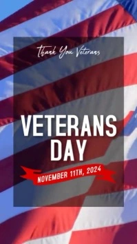 Purple 3d Veteran's Day Reel Instagram template