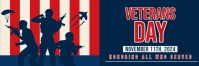 Purple 3d Veteran's Day Tajuk Twitter template