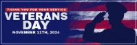 Purple 3d Veteran's Day Twitter Banner template