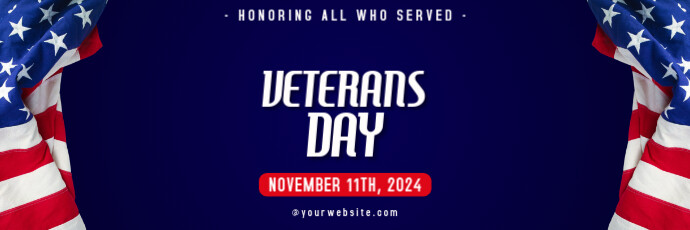 Purple 3d Veteran's Day Tajuk Twitter template