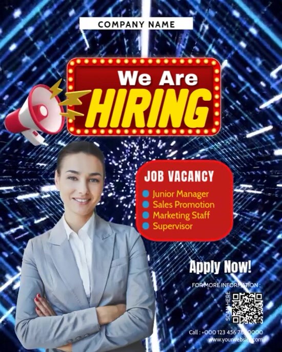 Purple 3d We Are Hiring Instagram Portrait Templat | PosterMyWall