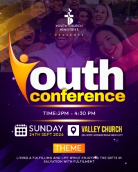 Purple 3d Youth Conference Summit Congress Convention Seminar Camp Invitation Poster Flyer Online Te Instagram Portrait template