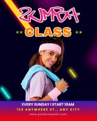 Purple 3d Zumba Classes Instagram Portrait template