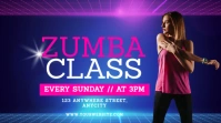 Purple 3d Zumba Classes Pos Twitter template