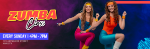 Purple 3d Zumba Classes Tajuk Twitter template