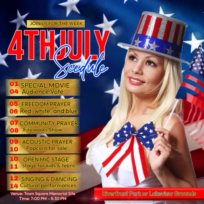 Purple 4th of July Celebration Instagram Post Video Template | PosterMyWall