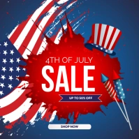 Purple  4th Of July Sale Square (1:1) template
