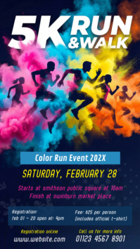 Purple 5k Run & Walk Event Instagram Story template
