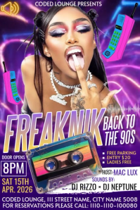 Purple 90s Party Poster Video template