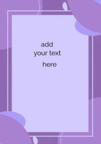 Purple Abstract Blobs Page Border A3 Poster template