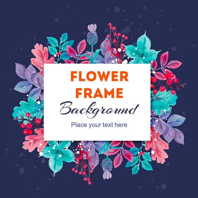 Abstract Flower Frame Vector Purple Abstract Flower Frame Background Inst Template | PosterMyWall