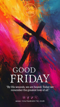 Purple Abstract Good Friday Instagram Story template