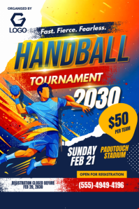 Purple Abstract Handball Tournament Poster template