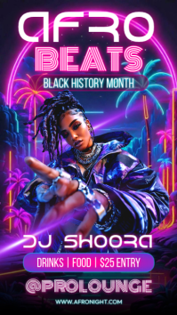 Purple Afro Beats Party Instagram Story template