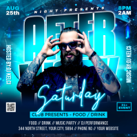 Purple After Work Night Party Flyer Instagram Post template