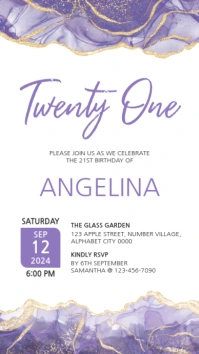 21st Birthday Invitation Instagr História do Instagram template