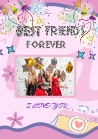 Purple Alegre Friends A6 template