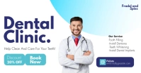 Purple and Blue Modern Dental Clinic Facebook Ad Facebook-annonce template