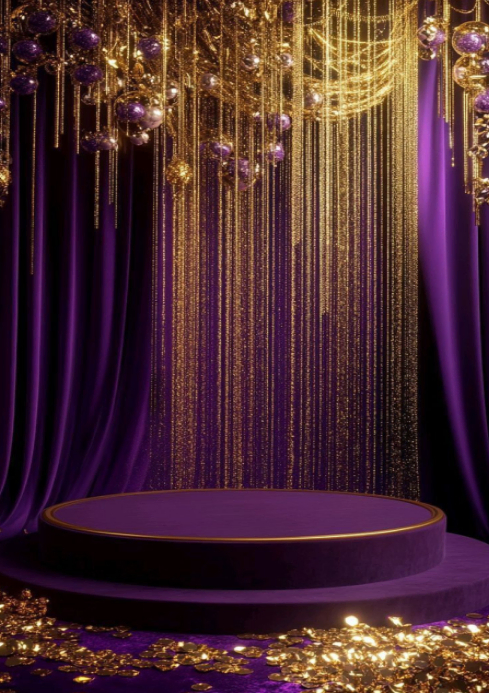 Purple And Gold stage Design Template | PosterMyWall