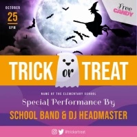 Orange Trick or Treat Halloween Party Video Carré (1:1) template