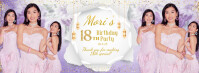 Purple and White Abstract Banner for Debut Celebrations Facebook Cover Photo template