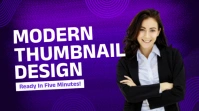 Purple and White Modern Business YouTube Thumbnail Digital Display (16:9) template