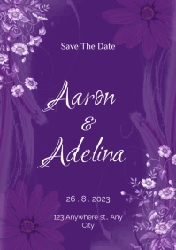 Purple wedding invitation Template | PosterMyWall