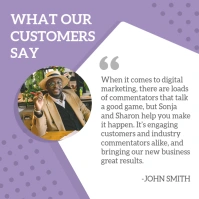 Purple and white testimonial instagram post Instagram-Beitrag template
