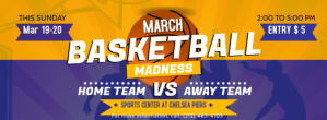 Purple and Yellow March Madness Facebook Cover
