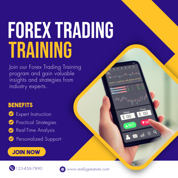 Purple and Yellow Modern Forex Trading Instagram Post Template ...