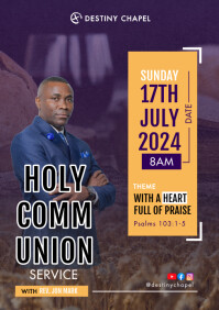 Purple Holy Communion Service A3 Template