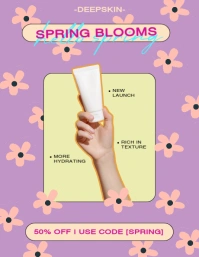 Purple and yellow spring skincare template ใบปลิว (US Letter)