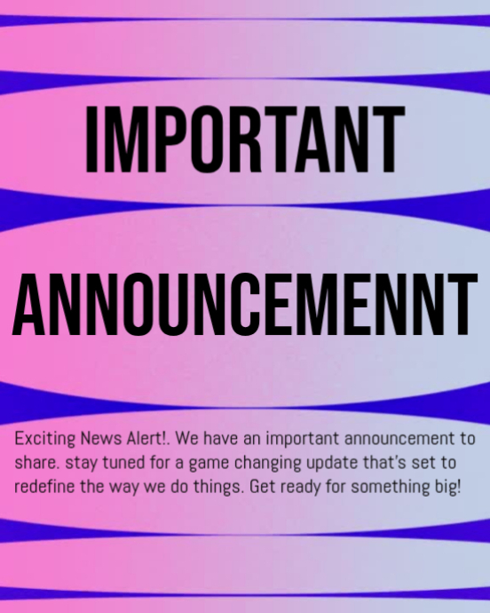 Purple Announcement Instagram Portrait Template | PosterMyWall